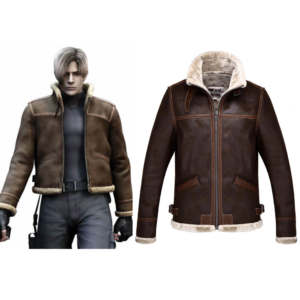 Game Resident Evil Leon Scott Kennedy Cosplay Costume Jacket Coat Hall