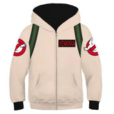 Kids Children Ghostbusters Peter Beige Hoodie Coat Outfits Cosplay Costume Halloween Carnival Suit