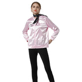 Grease Pink Ladies Silks and Satins Jacket Costume Women Halloween Carnival Suit