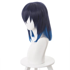 Hashibira Inosuke Black Blue Wig Cosplay Accessories Halloween Party Props