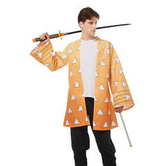 Zenitsu Cosplay Costumes Halloween Carnival Suit With Earrings Belt