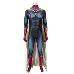 Movie Avengers: Infinity War Vision Blue Jumpsuit Cosplay Costume Outfits Halloween Carnival Suit