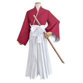 Rurouni Kenshin Himura Kenshin Red White Kimono Set Outfits Cosplay Costume