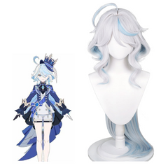 Genshin Impact Focalors Cosplay Wig Heat Resistant Synthetic Hair Carnival Halloween Party Props