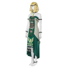 Game The Legend of Zelda Princess Zelda Outfits Green Dress Cosplay Costume Halloween Carnival Suit