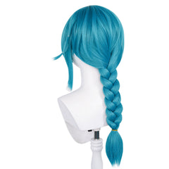 Arcane: League of Legends Jinx Powder Blue Cosplay Wig Heat Resistant Synthetic Hair Carnival Halloween Party Props
