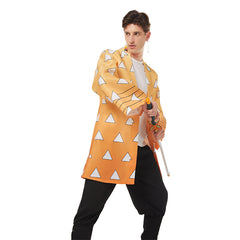 Zenitsu Cosplay Costumes Halloween Carnival Suit With Earrings Belt