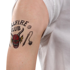 Stranger Thing Hellfire Club Cosplay Tattoo Stickers for Adult Children Halloween Carnival Accessories
