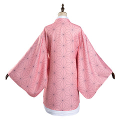 Nezuko Pink Kimono Coat Cosplay Costume Halloween Suit