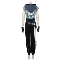 Valorant Jett Blue Jumpsuit Outfit Cosplay Costume Halloween Carnival Suit