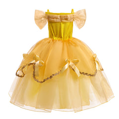 Kids Girls Beauty And The Beast Belle Cosplay Costume Outfits Halloween Carnival Suit