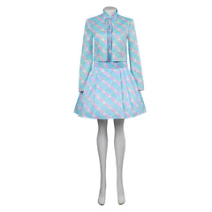 Movie Barbie 2023 Margot Robbie Barbie Outfits Blue Dress Cosplay Costume Halloween Carnival Suit