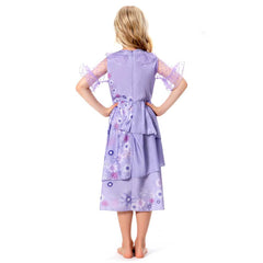 Kids Children Girls Encanto Isabela Purple Dress Cosplay Costume Outfits