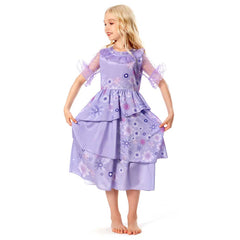Kids Children Girls Encanto Isabela Purple Dress Cosplay Costume Outfits