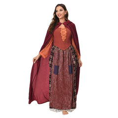 Hocus Pocus 2 Mary Sanderson Hooded Costume Cloak Outfits Halloween Carnival Suit