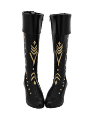Frozen 2 Anna Black Boots Cosplay Shoes Halloween Props