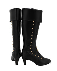 Frozen 2 Anna Black Boots Cosplay Shoes Halloween Props