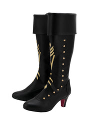 Frozen 2 Anna Black Boots Cosplay Shoes Halloween Props