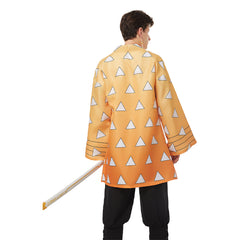 Zenitsu Cosplay Costumes Halloween Carnival Suit With Earrings Belt