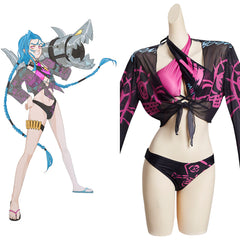 Game Arcane LoL Jinx Cosplay Costume Swimwear Outfits Halloween Carnival Suit