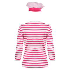 2023 Barbie Movie Margot Robbie Barbie Striped Tops Cosplay Costume Outfits Halloween Carnival Suit