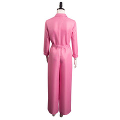 Movie Barbie 2023 Margot Robbie Barbie Outfits Pink Jumpsuit Cosplay Costume Halloween Carnival Suit