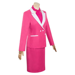 2023 Barbie Margot Robbie Barbie Pink Uniform Skirt Set Outfits Cosplay Costume Halloween Carnival Suit
