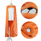 Himouto! Umaru-chan Umaru Doma Orange Cloak Marmot Groundhog Cosplay Flannel Blancket Costume