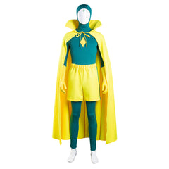 TV Wanda Vision Vision Jumpsuit Cloak Outfit Vision Halloween Carnival Suit Cosplay Costume