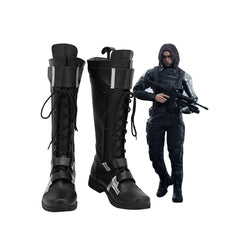 Movie Captain America: The Winter Soldier Cosplay Shoes Boots Halloween Props