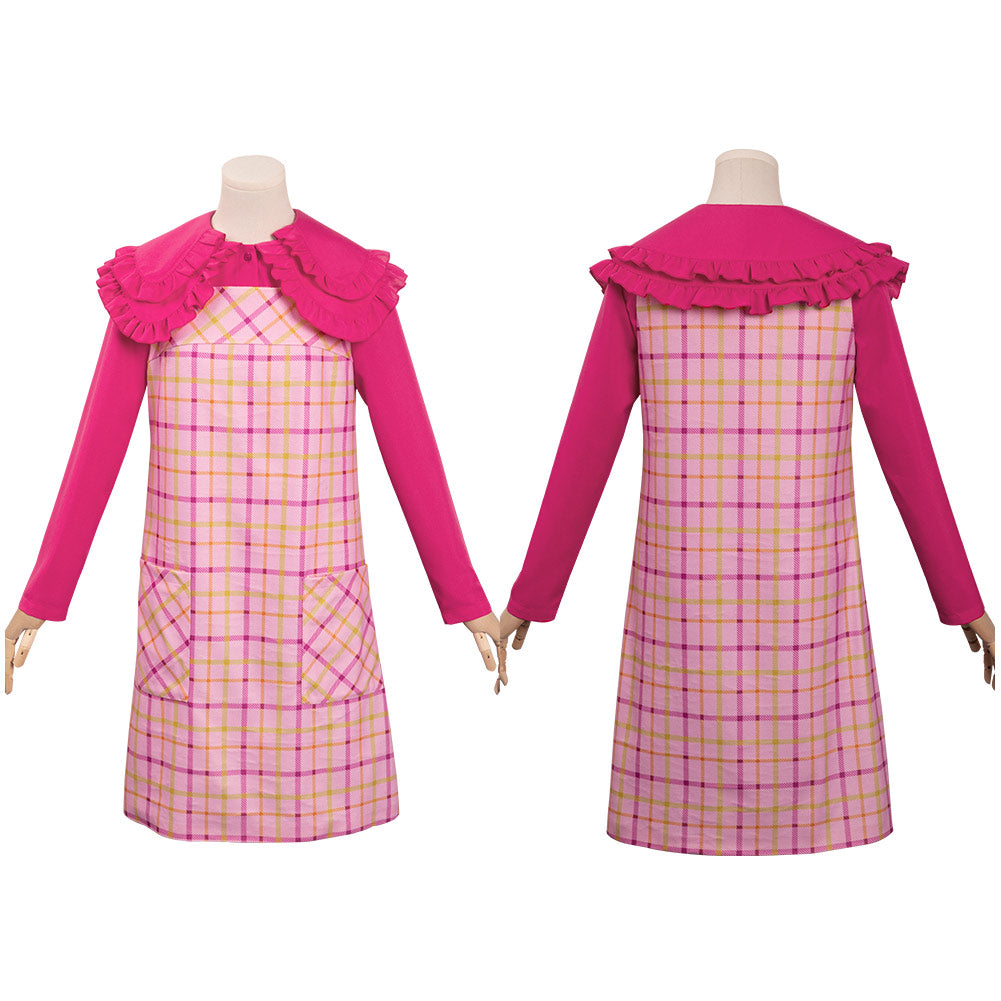 Kids Children Enid Pink Dress Cosplay Costume Outfits Halloween Carniv