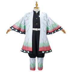Kids Girls Anime Kochou Shinobu Set Outfit Cosplay Costume Halloween Carnival Suit