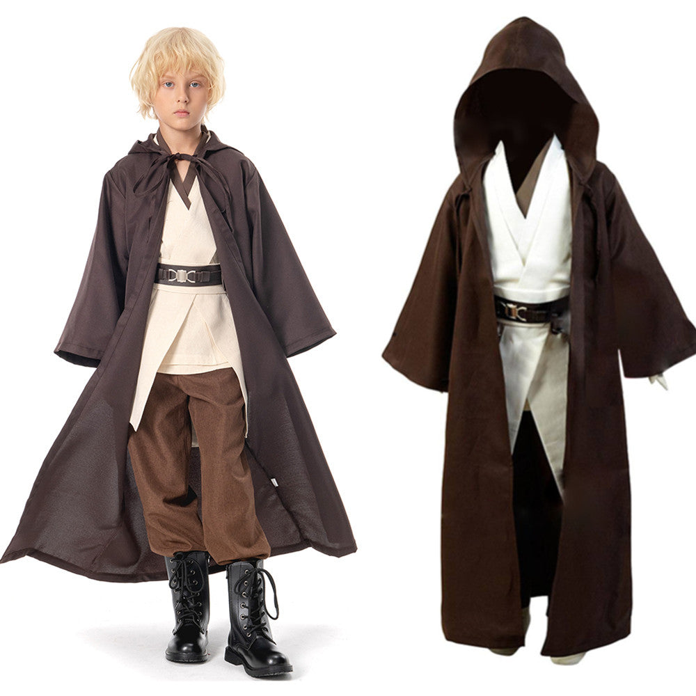 Kids Star Wars Kenobi Jedi Cosplay Costume Child Version Halloween Carnival Suit