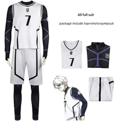 Anime Blue Lock Football Uniform Cosplay Costume Top Shorts Outfits Halloween Carnival Suit