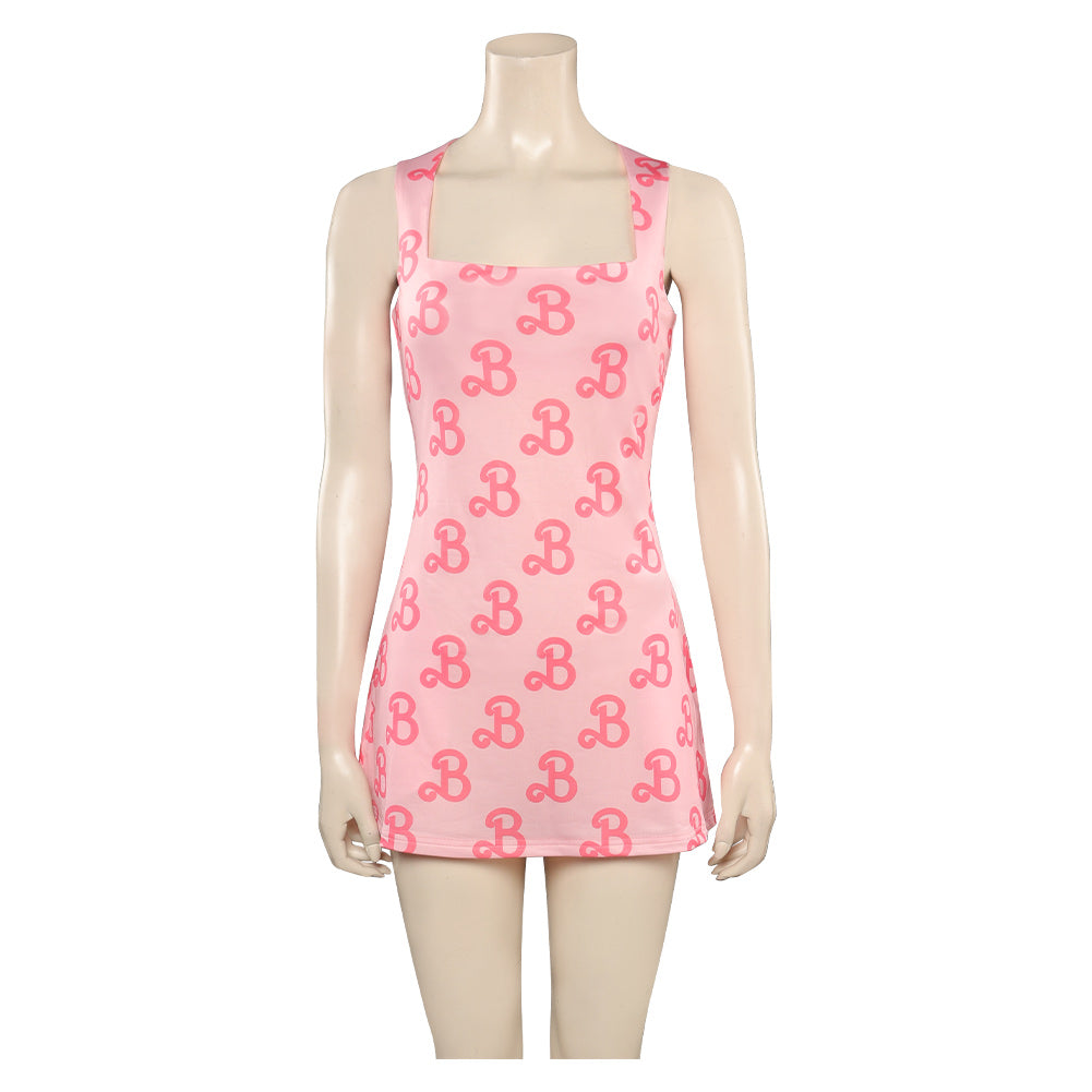 Movie Barbie 2023 Margot Robbie Barbie Yoga Dress Bodysuit Outfits Cosplay Costume Halloween Carnival Suit