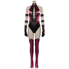 Mortal Kombat Mileena Pink Jumpsuit Set Outfits Cosplay Costume Halloween Carnival Suit