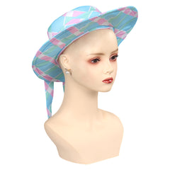 Kids Girls Movie Barbie 2023 Cosplay Blue Beach Hat Earings Accessories Outfits Suit