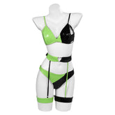 TV Kim possible Shego Outfits Green Sexy Lingerie Set Cosplay Costume Halloween Carnival Suit