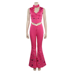 Movie Barbie 2023 Margot Robbie Barbie Pink Western Cowboy Outfits Cosplay Costume Halloween Carnival Suit