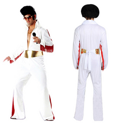 Elvis 2022 White Jumpsuit Stage Outfits Cosplay Costume Halloween Carnival Suit