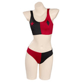 Harley Quinn Swimsuit Cosplay Costume Two-Piece Swimwear Outfits Halloween Carnival Suit