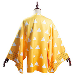 Zenitsu Yellow Kimono Coat Cosplay Costume Halloween Suit