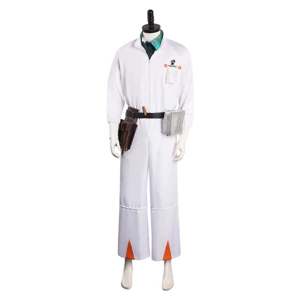 Movie Back To The Future Doc Brown Lab Coat Jumpsuit Outfits Cosplay Costume Suit