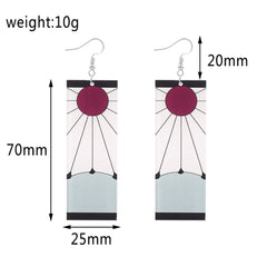 Kamado Tanjirou Resin Pin Hook Clip On Hanafuda Earrings Cosplay Accessories Props