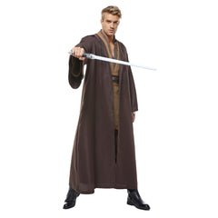 Movie Star Wars Kenobi Jedi TUNIC Cosplay Costume Brown Version Halloween Carnival Suit