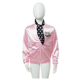 Kids Children Grease Pink Ladies Satin Pink Jacket Set Outfits Cosplay Costume