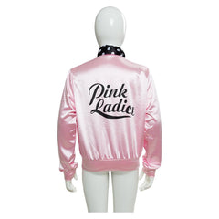 Kids Children Grease Pink Ladies Satin Pink Jacket Set Outfits Cosplay Costume