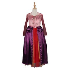 Kids Girls Hocus Pocus Sarah Sanderson Pink Purple Dress Cosplay Costume Outfits Halloween Carnival Suit