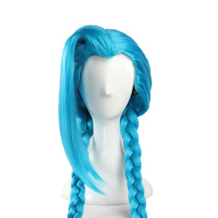 LOL Jinx Cosplay Wig Women Blue Long Braid League of Legends Perruque Jinx Costume