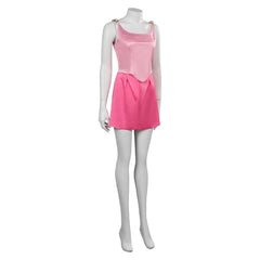 Movie Barbie 2023 Margot Robbie Barbie Pink Slip Dress Outfits Cosplay Costume Halloween Carnival Suit